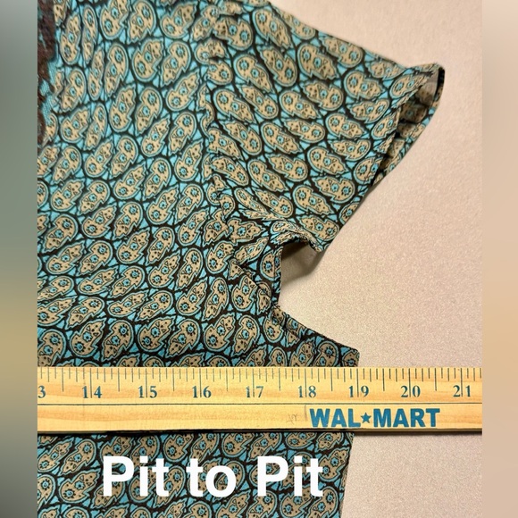 Emma James Blue and Brown Patterned Blouse - Picture 4 of 7